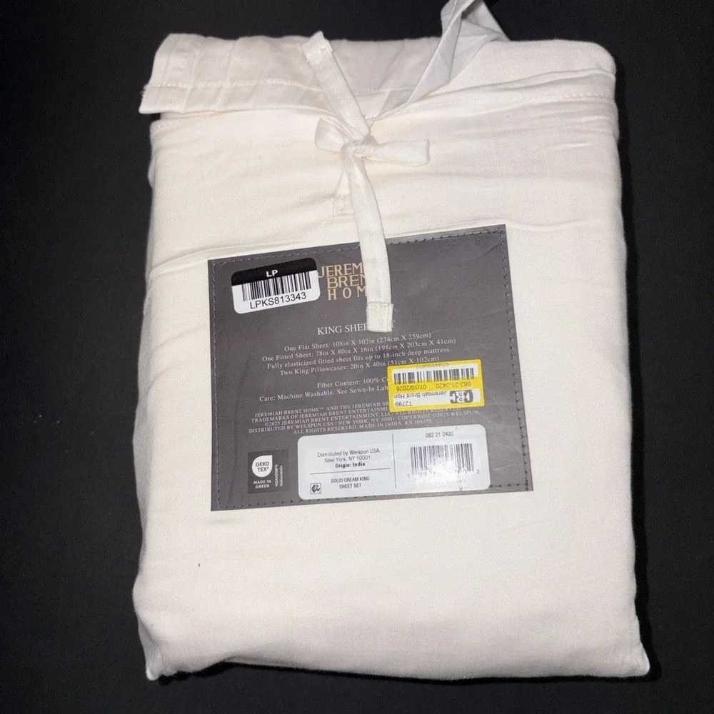 Jeremiah Brent Home Cotton Sateen Weave  4 Piece Sheet Set Size King 20729